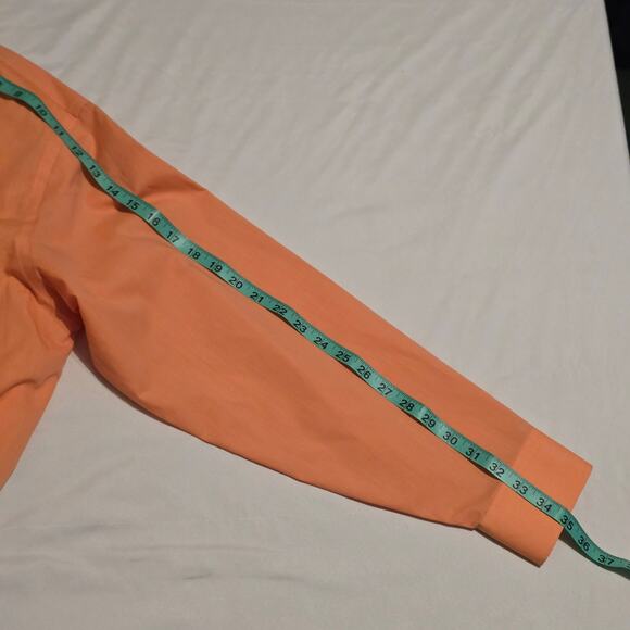 Stafford Orange Broadcloth Button Down Dress Shirt 17   34/35 - Picture 8 of 8